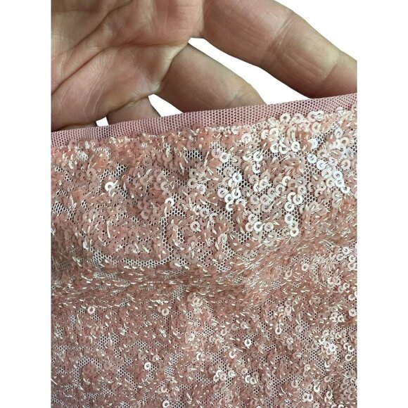 Susana Monaco Sequin Sparkle Crop Top, Taylor Swift Era Style, PINK, Adjustable - Picture 10 of 11